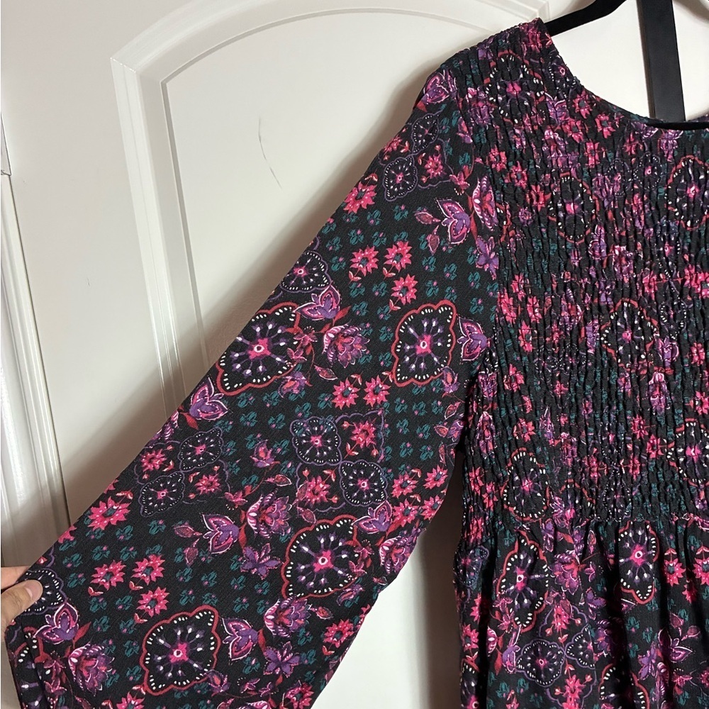 Torrid Smocked Blouse with Puff Sleeves Floral Pattern Stretch NWT 3X - Picture 7 of 12